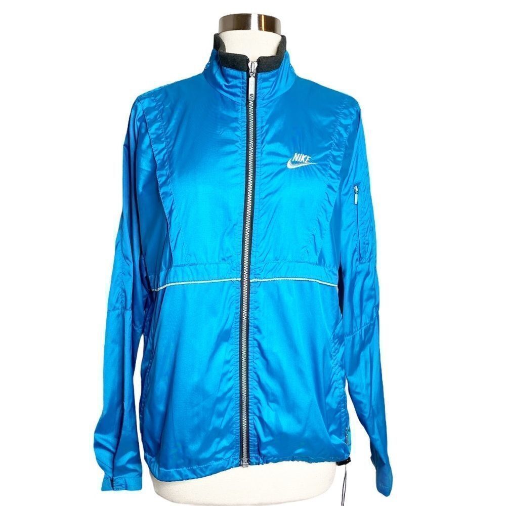 VINTAGE 90s Nike Blue Windbreaker Jacket S